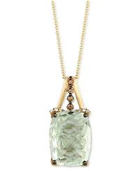 Le Vian Mint Julep Quartz (9-3/4 ct. t.w.) & Diamond (1/3 c.t t.w.) 18" Pendant Necklace in 14k Gold