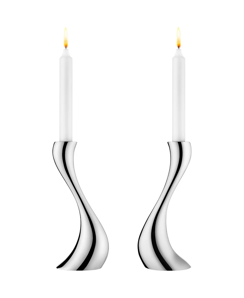 Georg Jensen Cobra Candlestick Medium, 2 Piece