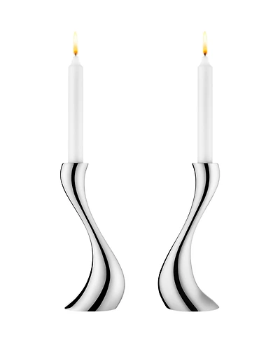 Georg Jensen Cobra Candlestick Medium, 2 Piece