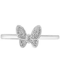 Effy Diamond Butterfly Ring (1/10 ct. t.w.) in Sterling Silver or 14k Gold-Plated Sterling Silver