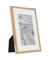 Elegant Metal Picture Frame with Bevel Cut Mat for Photo