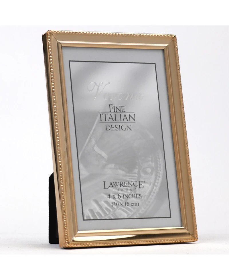 Polished Metal Picture Frame - Bead Border Design