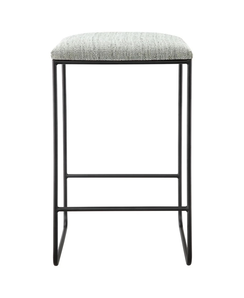 Martha Stewart Hastings 25.5"H Modern Metal Counter Stool with Footrest and Cushioned Seat