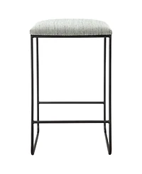 Martha Stewart Hastings 25.5"H Modern Metal Counter Stool with Footrest and Cushioned Seat