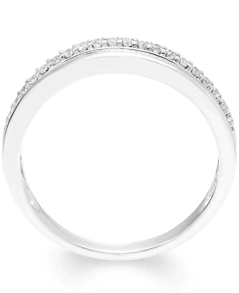 Diamond Split Band (1/8 ct. t.w.) 14K White and Rose Gold, Yellow Gold or