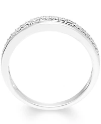 Diamond Split Band (1/8 ct. t.w.) 14K White and Rose Gold, Yellow Gold or
