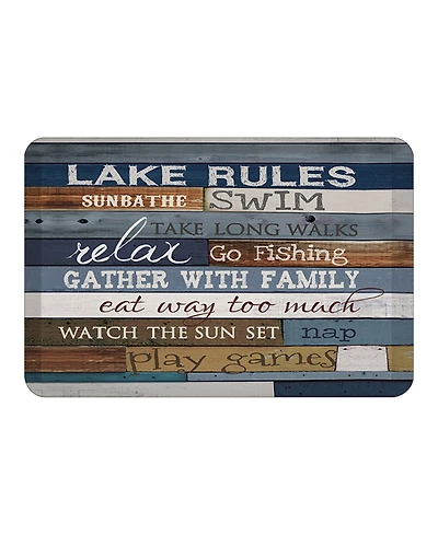 Laural Home Lake Rules Kitchen Mat
