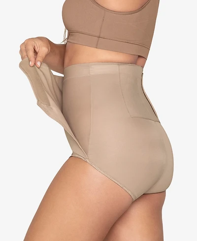 Leonisa Women's High-Waisted Firm Compression Postpartum Panty with Adjustable Belly Wrap