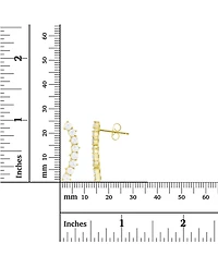 Cubic Zirconia Pave Curved Ear Climbers in Sterling Silver (Also in 14k Gold Over Silver)