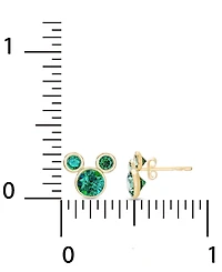 Disney Children's Cubic Zirconia Birthstone Mickey Mouse Stud Earrings 14k Gold