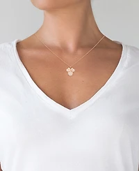 Disney Children's 2-Pc. Set Cubic Zirconia Pave Minnie Mouse Pendant Necklace & Matching Stud Earrings in 18k Rose Gold-Plated Sterling Silver