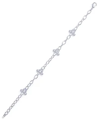 Silver Plated Bead Open Link Bracelet