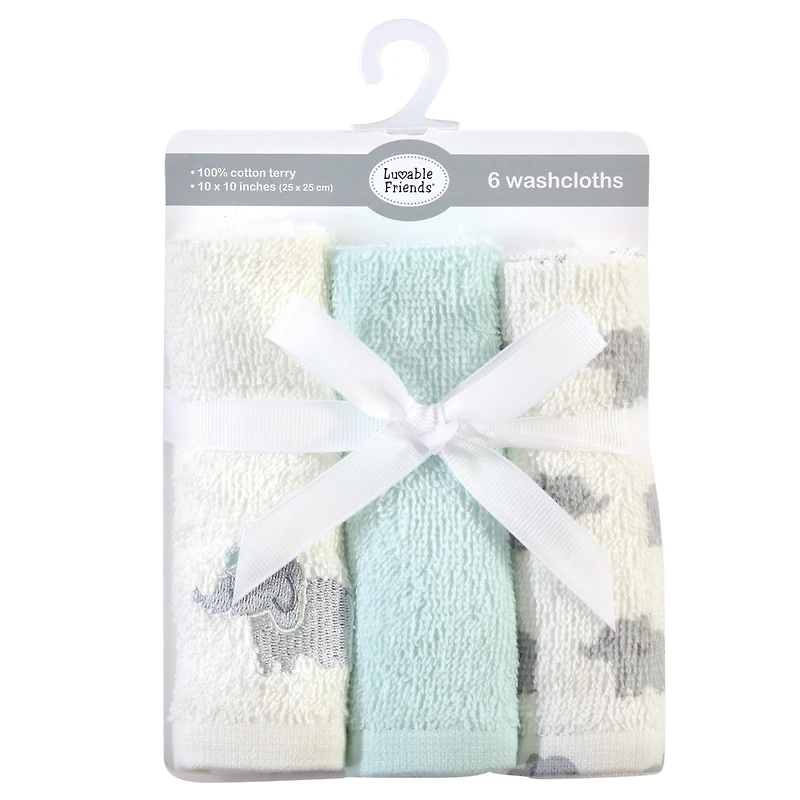 Luvable Friends Boys Set of Six Woven Washcloths