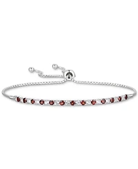 Rhodolite Garnet (1/3 ct. t.w.) & White Topaz (5/8 ct. t.w.) Bolo Bracelet in Sterling Silver (Also in Citrine, Peridot, Amethyst, Lab-Created Opal &