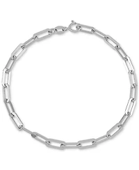 Polished Paperclip Bracelet 18K Gold over Silver or Sterling