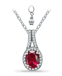 Giani Bernini Created Ruby and Cubic Zirconia Halo Pendant