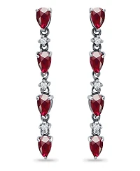 Giani Bernini Created Ruby and Cubic Zirconia Linear Drop Earrings