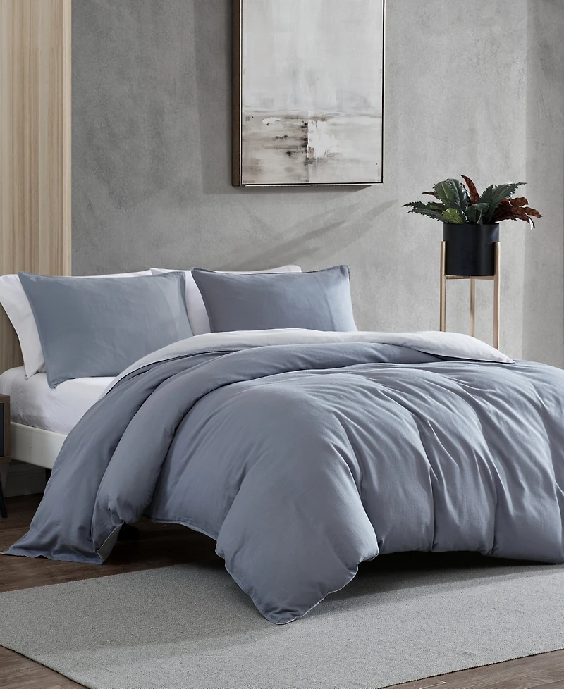 Kenneth Cole New York Nila Reversible Duvet Cover Set, 3 Piece, Full/Queen