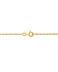Polished Two-Tone Diamond Cut 16" Singapore Chain in 10K Yellow Gold