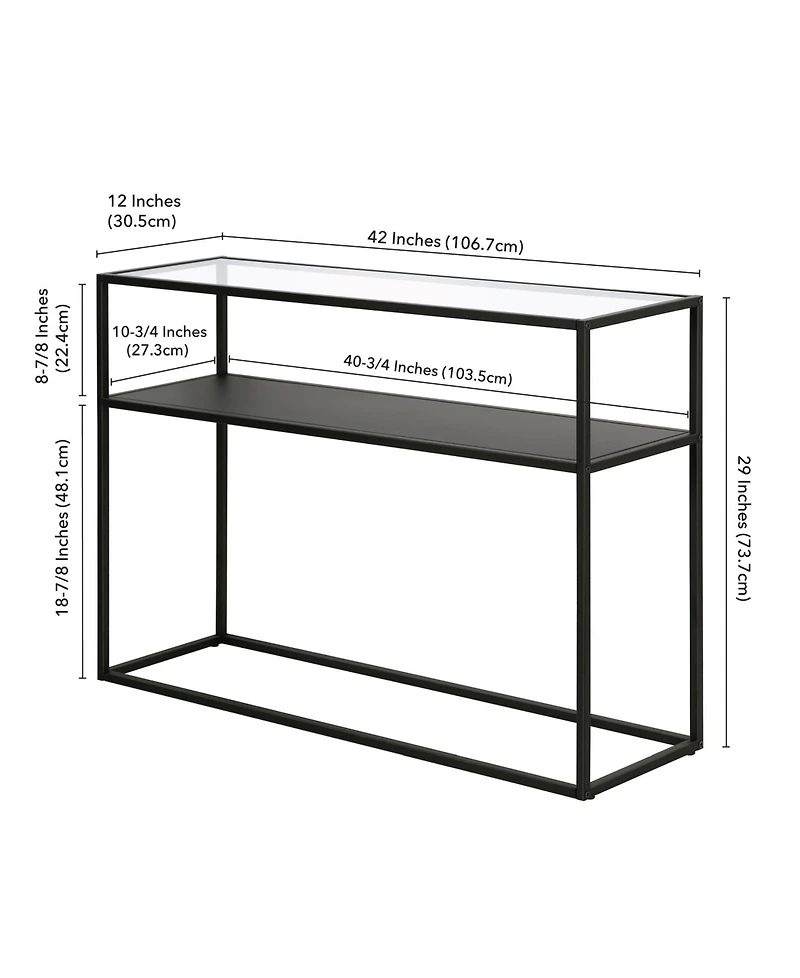 Nellie Console Table with Solid Metal Shelf