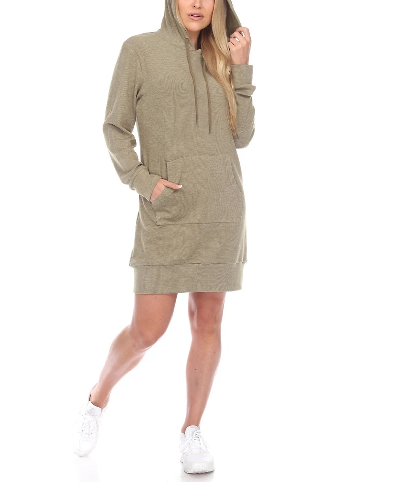 White Mark Women's Hoodie Sweatshirt Dress