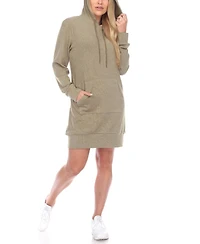 White Mark Women's Hoodie Sweatshirt Dress