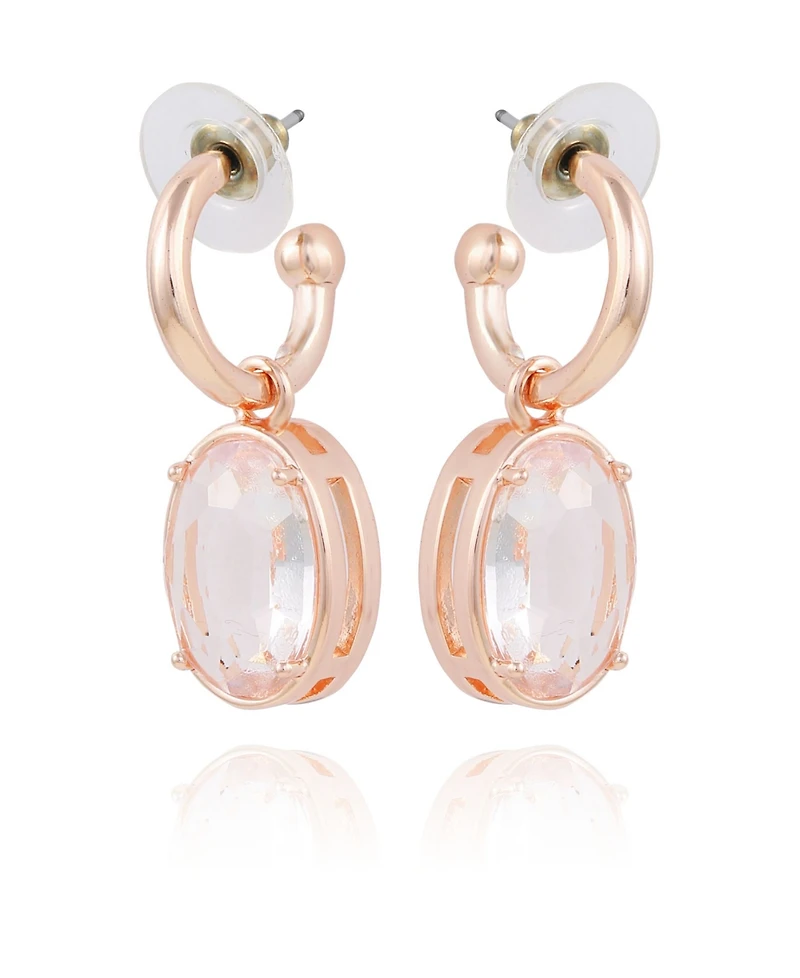 T Tahari Women's Pave Hoop with Drop Earring