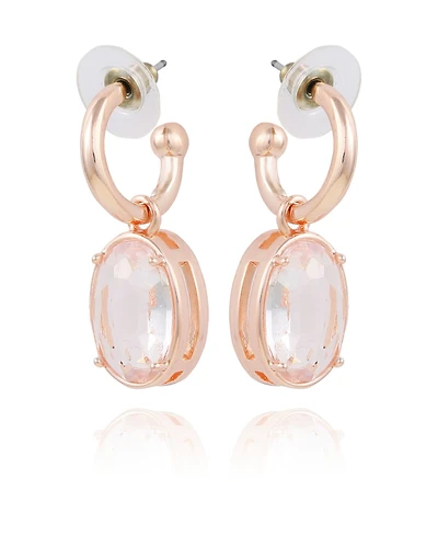 T Tahari Women's Pave Hoop with Drop Earring