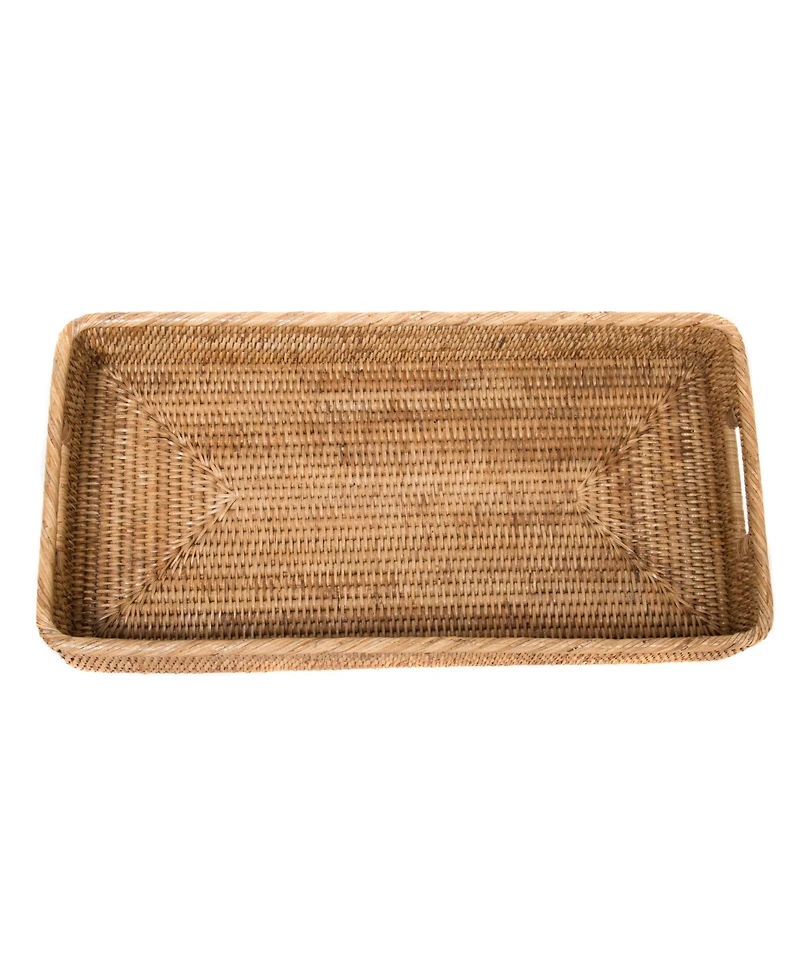 Artifacts Trading Company Rattan Rectangular Tray with Rounded Corners