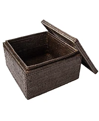 Artifacts Rattan Storage Box with Lid Letter File