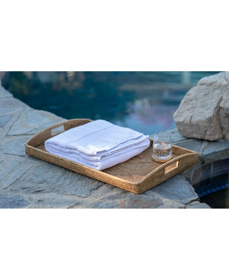 Artifacts Trading Company Artifacts Rattan Rectangular Tray High Handles