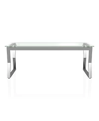 Furniture of America Meiland Glass Top Coffee Table