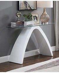 Furniture of America Kilvo Glass Top Sofa Table