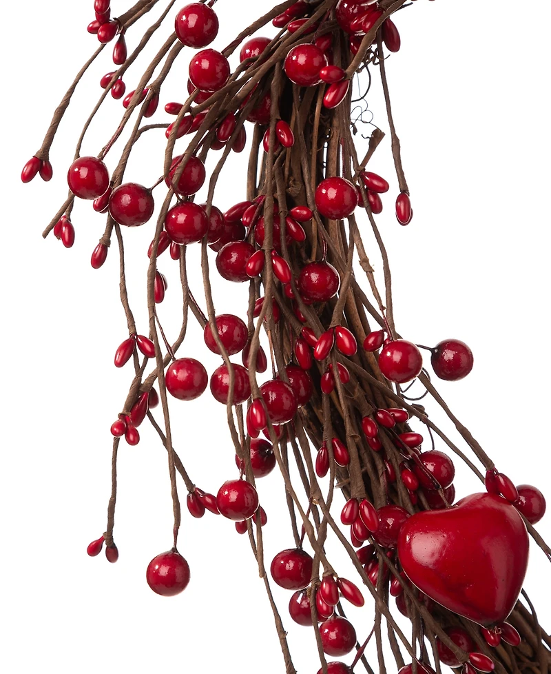 Glitzhome Valentine's Berry Heart Wreath