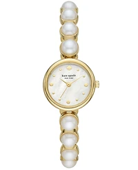 kate spade new york Monroe Gold-Tone Stainless Steel & Faux Pearl Bracelet Watch 24mm
