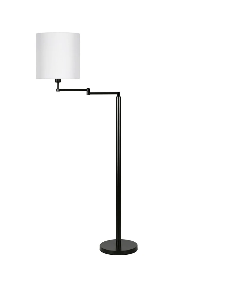 Moby Swing Arm Floor Lamp Round Shade
