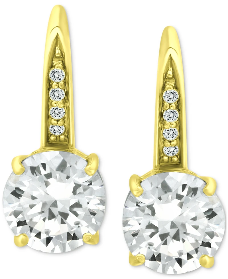 Giani Bernini Cubic Zirconia Leverback Earrings Sterling Silver, 18k Gold Over Silver or Rose Created for M