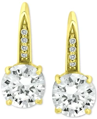 Giani Bernini Cubic Zirconia Leverback Earrings Sterling Silver, 18k Gold Over Silver or Rose Created for M