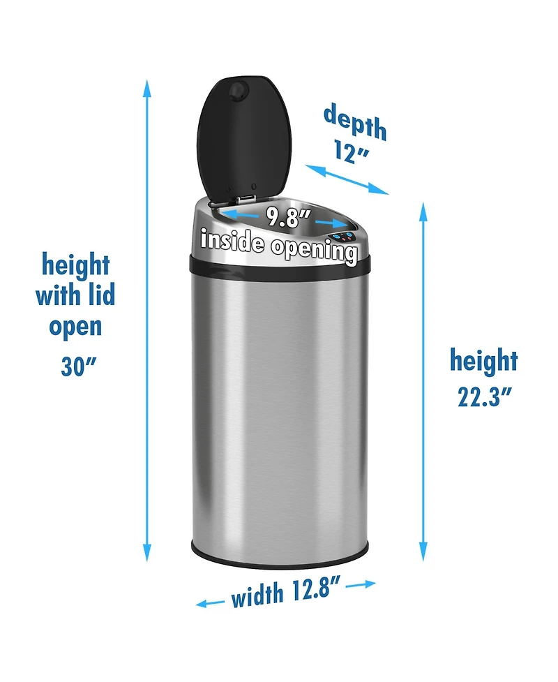 8 Gallon / 30 Liter Stainless Steel SoftStep Round Kitchen Trash Can with Odor Filter