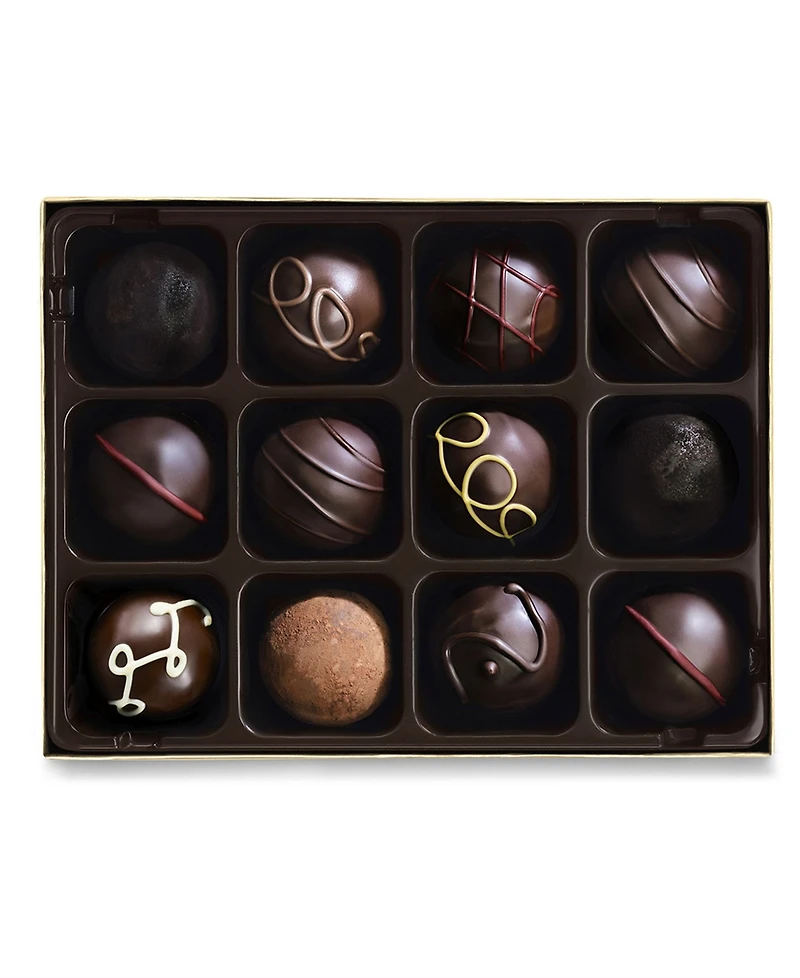 Godiva Dark Truffles Gift Box, 12 Pieces