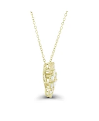 Cubic Zirconia Scattered Cluster Heart 18" Pendant Necklace in Sterling Silver (Also in 14k Gold Over Silver or14k Rose Gold Over Silver)