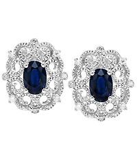 Sapphire Milgrain Earrings