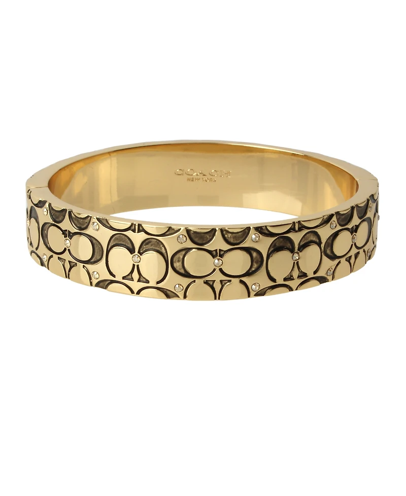 Coach Quilted C Hinged Bangle Bracelet
