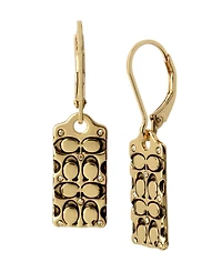 Coach Quilted C Drop Earrings