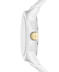 Ax Women's White Silicone Strap Watch with Luggage Tag 36mm