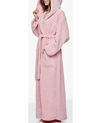 Arus Women's Hooded Full Ankle Length Premium Fleece Bathrobe