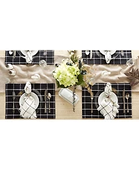 Design Imports Check Fringed Napkin, Set of 6