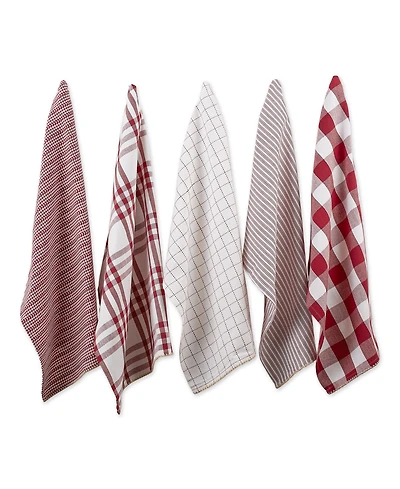 Design Imports Farmhouse Woven Dishtowel, Set of 5