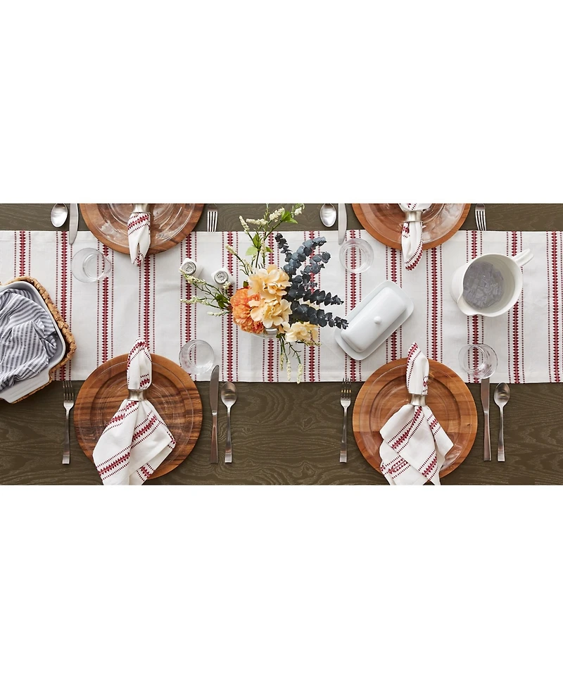 Design Imports Zig Dobby Stripe Table Runner