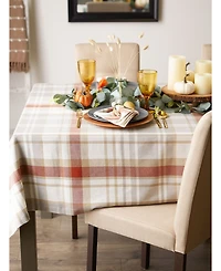 Design Imports Thanksgiving Cozy Picnic, Plaid Tablecloth, 52" x 52"